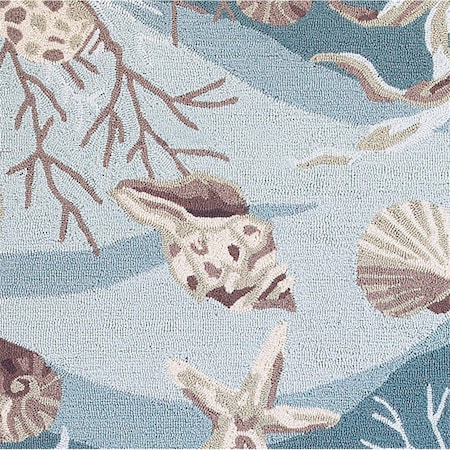 Homeroots 90 x 90 in. Seafoam Polyester Rug 375435
